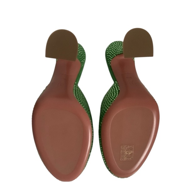 NIB Amina Muaddi Emili Slipper Crystal Mule Heels Size 37.5 $1,210.00 - Picture 7 of 8